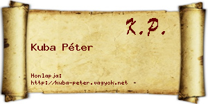 Kuba Péter névjegykártya