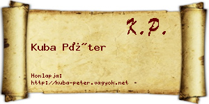 Kuba Péter névjegykártya